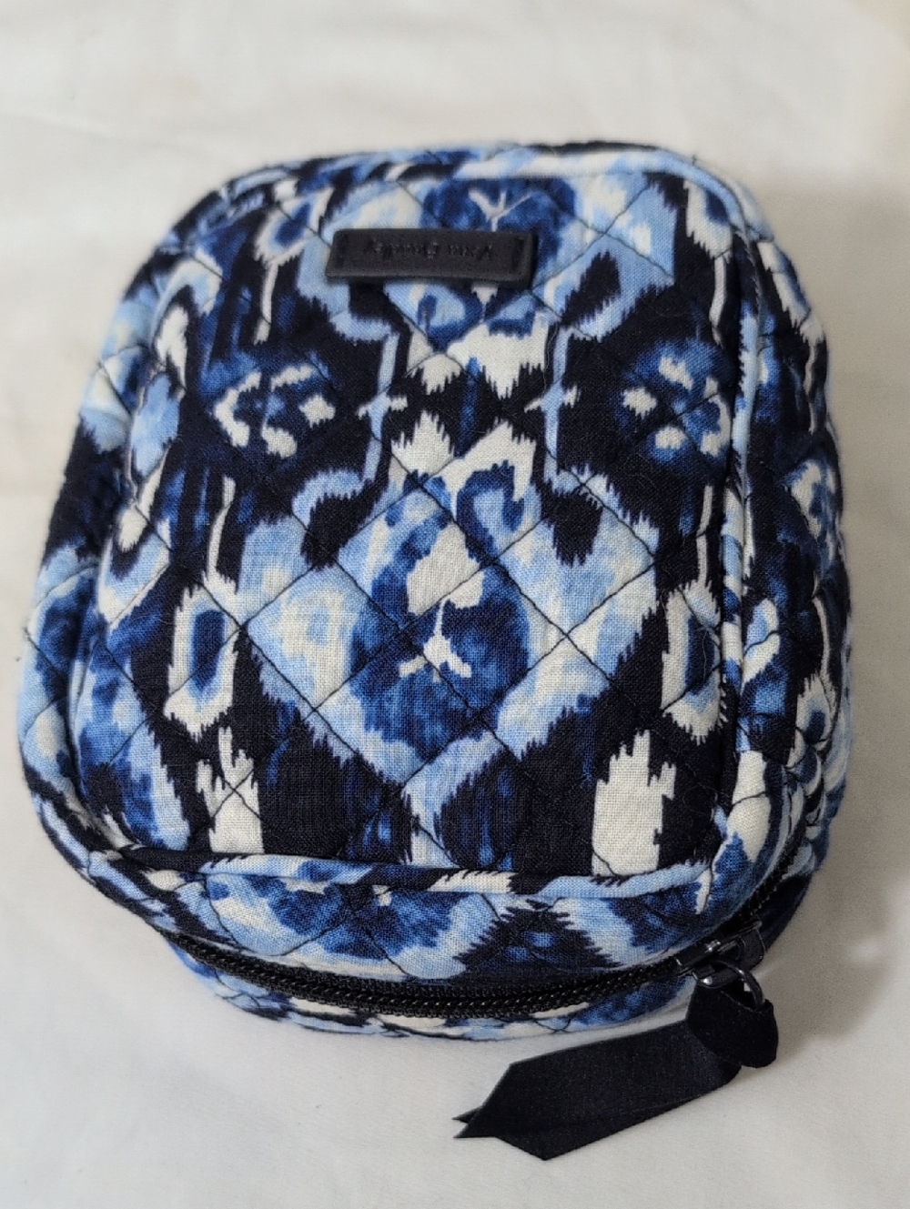 Vera Bradley Navy and Light Blue Ikat Quilted Zip Pouch